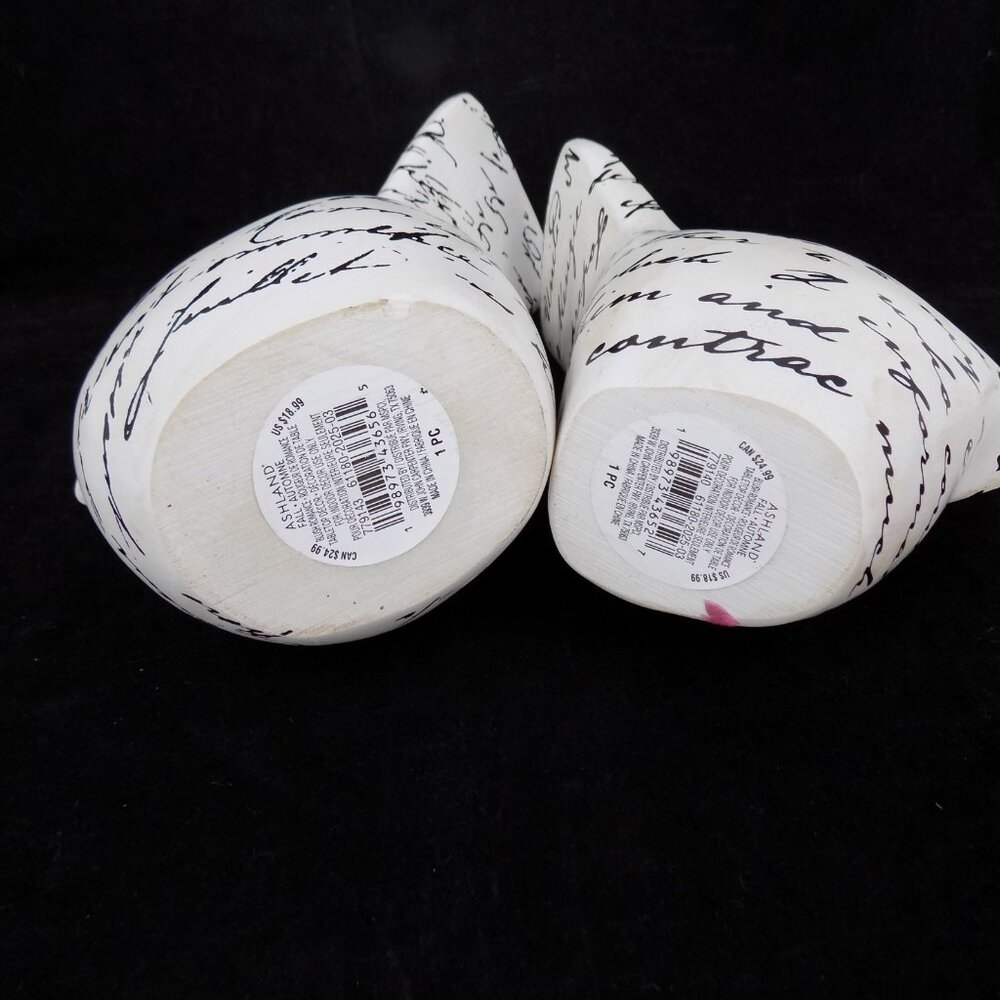 Set of 2 Ashland Black White Cursive Words Bird Blush Romance Decor New w/Flaws - Picture 11 of 12